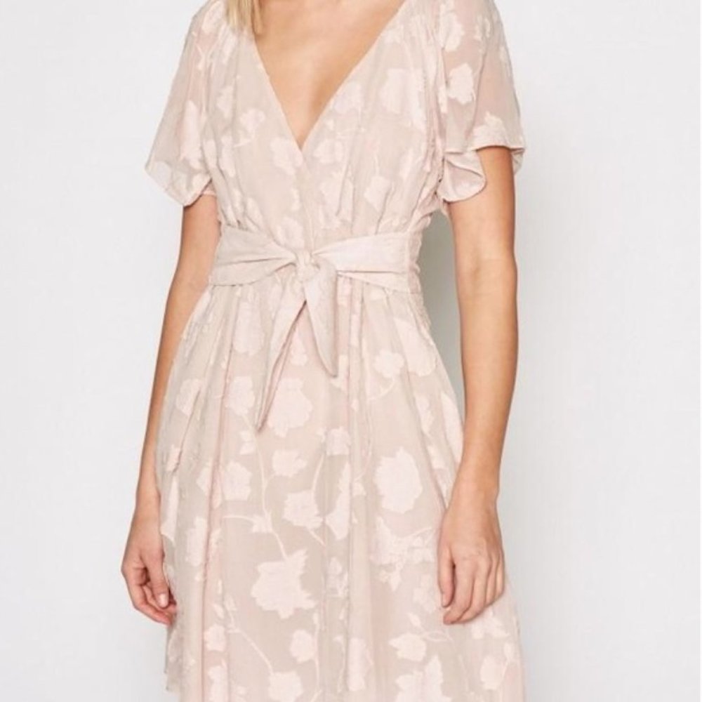 Joie, Blush Floral Tie Front, Mini Dress, Size 0